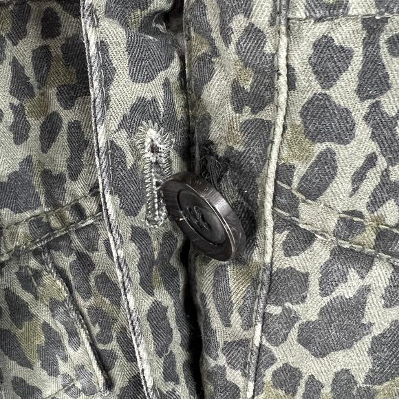 MARISSA WEBB Mera Leopard Print Denim Dress Womens Small Olive Green Belted - Picture 16 of 16